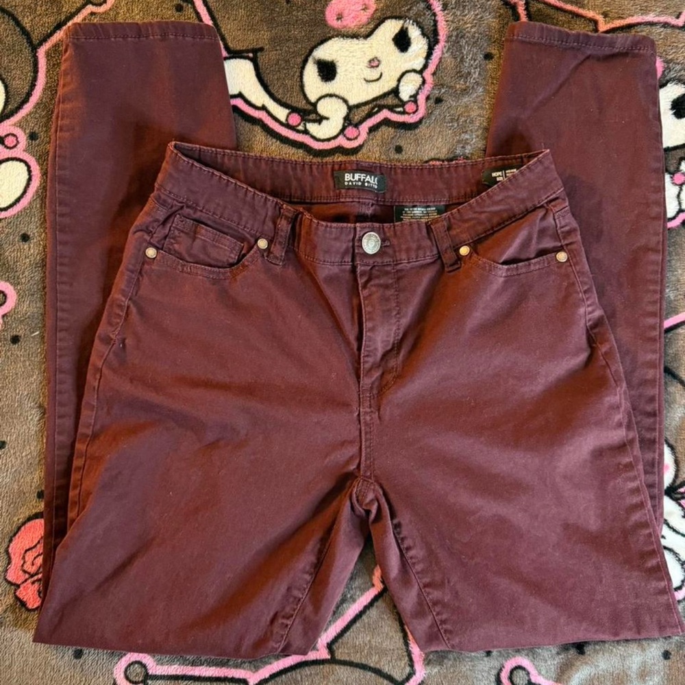 Buffalo David Bitton Women's Straight Leg Burgundy Jeans